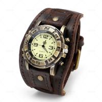 Herren Armbanduhr, PU Leder, mit Glas & Zinklegierung, rund, plattiert, für den Menschen, keine, 55mm, Länge:25.5 cm, verkauft von PC