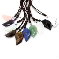 Natural Gemstone Necklace, Natural Stone, different materials for choice & Unisex & faceted, more colors for choice, 21x41x9mm, Length:Approx 15.75 Inch, Sold By PC
