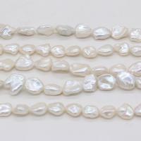 Barokní kultivované sladkovodní perle, Sladkovodní Pearl, DIY, bílý, 9-10mm, Prodáno za 14.17 inch Strand