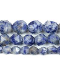 Blauer Speckle-Stein Perle, DIY & verschiedene Größen vorhanden & facettierte, 6-10mm, verkauft per 14.96 ZollInch Strang