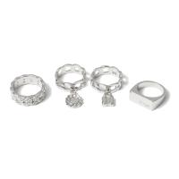 Ensemble d’anneau en alliage de zinc, Placage, pour femme & avec strass, plus de couleurs à choisir, Vendu par fixé