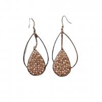 Crystal Earrings Zinc Alloy with Crystal handmade for woman 60mm Sold By Pair