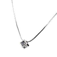 Collar de Aleación de Zinc, para mujer & con diamantes de imitación, plateado, longitud:aproximado 45 cm, Vendido por UD