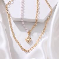 Zinklegierung Schmuck Halskette, mit Kunststoff Perlen, für Frau, keine, verkauft von PC