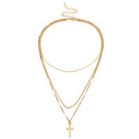 Mode-Multi-Layer-Halskette, Zinklegierung, plattiert, für Frau, keine, 25mm, Länge:45 cm, verkauft von PC