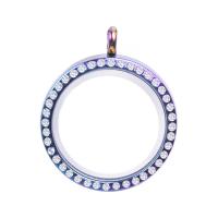 Flytande Locket Necklace, Zink Alloy, Unisex & med strass, blandade färger, Längd 60 cm, Säljs av PC