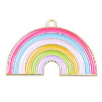 Zink legering emalj hängen, Zink Alloy, Rainbow, blandade färger, 32x20mm, Säljs av PC