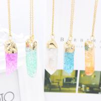 Quartz Necklace, with Brass, gold color plated, Unisex, more colors for choice, 70mm, Length:Approx 18.9 Inch, Sold By PC