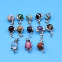 Gemstone Pendants Jewelry, Natural Stone, with Tibetan Style, platinum color plated, different materials for choice & Unisex, more colors for choice, 20x30mm, Sold By PC