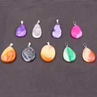 Agate Jewelry Pendants, Teardrop, Unisex, more colors for choice, 25x45mm, Sold By PC