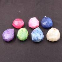 Agate Jewelry Pendants, Unisex & faceted, more colors for choice, 30x40mm, Sold By PC