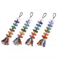 Hanging Ornaments, Natural Stone, Unisex, mixed colors, 40x10mm, Length:Approx 11.42 Inch, Sold By PC