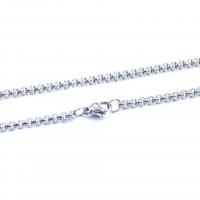 Stainless Steel Chain Necklace, 304 Stainless Steel, plated, fashion jewelry, more colors for choice, 3mm, Length:23.62 Inch, 3PCs/Bag, Sold By Bag