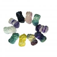 Natural Fluorite Pendant Mythical Wild Animal Carved for wire wrapped pendant making & no hole mixed colors   Sold By PC