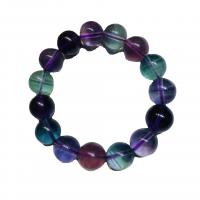 Natural Fluorite Bracelet, polished, fashion jewelry, mixed colors, 13mm, Length:7.5 Inch, Sold By PC