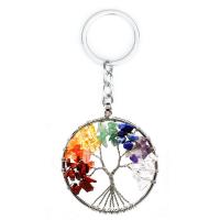 Bag Purse Charms Keyrings Keychains, Brass, with Gemstone, silver color plated, Unisex & different styles for choice, more colors for choice, nickel, lead & cadmium free, 50mm, Sold By PC
