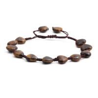Bracelets de pierres précieuses, pierre gemme, avec corde en nylon, coeur, réglable, plus de couleurs à choisir, Longueur:17-23 cm, Vendu par PC