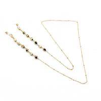 Crystal Glasses Chain with Zinc Alloy plated anti-skidding & Unisex Length Approx 27.5 Inch Sold By PC