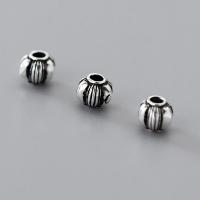 925 Sterling Silver Spacer Bead, Drum, silver color plated, 5x4mm, Hole:Approx 1.7mm, Sold By PC