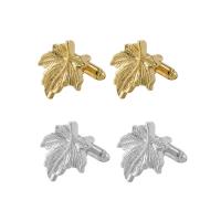 Cufflinks Zinc Alloy Maple Leaf plated for man Sold By Pair