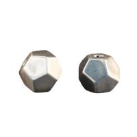 925 Sterling Silver perle, Poligon, faceted, srebro, 11x10mm, Rupa:Približno 2.8mm, Prodano By PC