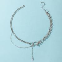 Zinc Alloy smykker halskæde, for kvinde, sølv, Længde 43. cm, Solgt af PC