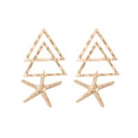 Tibetan Style Stud Earring, Starfish, plated, Unisex, golden, 10-40mm, Sold By Pair