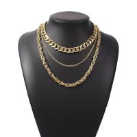 Multi Layer Necklace Zinc Alloy plated multilayer & Unisex 40cm 46cm 54cm  Sold By PC
