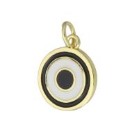 Brass Jewelry Pendants, Evil Eye, DIY & enamel, golden, 12x14x1.50mm, 10PC/Lot, Sold By Lot