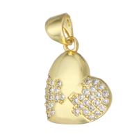 Cubic Zirconia Micro Pave Brass Pendant, gold color plated, DIY & micro pave cubic zirconia, golden, 25x24x2mm, 10PCs/Lot, Sold By Lot