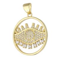 Cubic Zirconia Micro Pave Brass Pendant, gold color plated, DIY & micro pave cubic zirconia, golden, 20x22.50x2.50mm, 10PCs/Lot, Sold By Lot