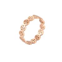 Titanium Steel Finger Ring, rose gold color plated, fashion jewelry & different size for choice, rose gold color, Sold By PC