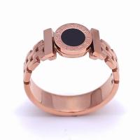 Titanium Čelik Finger Ring, s Školjka, porasla zlatna boja pozlatom, modni nakit & različite veličine za izbor, porasla zlatnu boju, Prodano By PC
