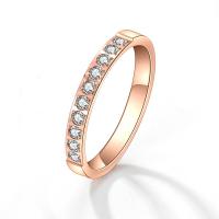 Titanium Steel Finger Ring plated fashion jewelry & with rhinestone Sold By PC