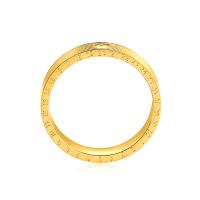 Anel de dedo de aço de partículas, Partículas de aço, cromado de cor dourada, joias de moda & tamanho diferente para a escolha, dourado, vendido por PC