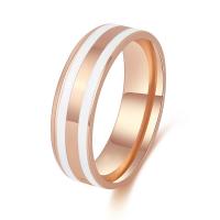 Ring Finger Titantium stali, Powlekane, biżuteria moda & różnej wielkości do wyboru & naklejka epoksydowa, dostępnych więcej kolorów, sprzedane przez PC