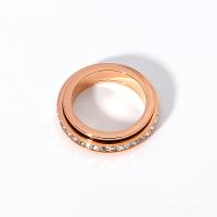 Titan Edelstahl Ringe, Titanstahl, plattiert, Modeschmuck & verschiedene Größen vorhanden & Micro pave Zirkonia, keine, 5.50mm, verkauft von PC