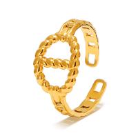 Titantium Steel finger ring, Titan Stål, guldfärg pläterade, mode smycken & olika stilar för val, gyllene, 5-10cm, Säljs av PC
