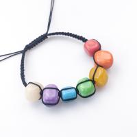 Pulseras de piedras preciosas, con cordón de nylon, pulido, Ajustable & unisexo, colores del arco iris, 8-12mm, longitud:aproximado 7.28 Inch, Vendido por UD