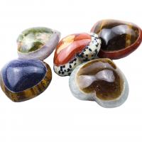 Природный камень Декоративные украшения, Сердце, Лоскутное & различные материалы для выбора, Много цветов для выбора, 30mm, продается PC