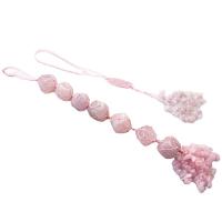 Ornements suspendus, quartz rose, avec cordon de polyester, styles différents pour le choix, rose, 15-20mm,30-32mm, Longueur Environ 11.81 pouce, Vendu par PC