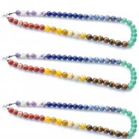 Edelstein Schmuck Halskette, rund, unisex & verschiedene Größen vorhanden, gemischte Farben, Länge:ca. 17.72 ZollInch, verkauft von PC