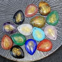Ювелирные подвески из драгоценных камней, Природный камень, Каплевидная форма, различные материалы для выбора & Мужская, Много цветов для выбора, 25x33mm, продается PC