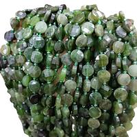 Perles bijoux en pierres gemmes, Pierre naturelle, Plat rond, poli, différents matériaux pour le choix & facettes, plus de couleurs à choisir, 10mm, Environ 32PC/brin, Vendu par brin