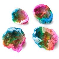 agate quartz de glace Spécimen de minéraux, Irrégulière, le style Druzy, multicolore, 25-55mm, Vendu par PC