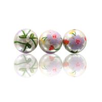 Glas perle perler, Glasperler, Runde, du kan DIY, blandede farver, 18mm, Solgt af PC