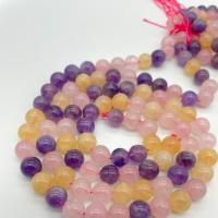 Natural Quartz Jewelry Beads, Super-7, Round, DIY & different size for choice, mixed colors, 6-10mm, Sold Per 14.96 Inch Strand