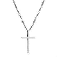 Titanium Steel Necklace Cross Unisex Length Approx 23.6 Inch Sold By PC