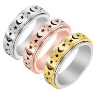 Titantium Steel finger ring, Titan Stål, plated, vridbar & polerad & olika storlek för val, fler färger för val, Hål:Ca 1.5mm, Säljs av PC