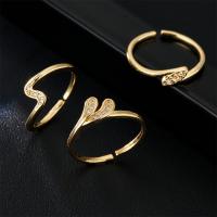Mesing Pljuska prst prsten, zlatna boja pozlaćen, Podesiva & različitih stilova za izbor & micro utrti kubni cirkonij & za žene, Rupa:Približno 1.5mm, Prodano By PC